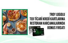 TROY Ticari Kartlara Özel Restoran Harcamalarınıza Toplam 500 TL Bonus!